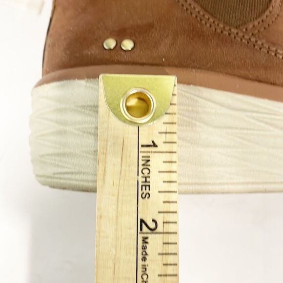 Ryka Women Water Repellent‎ Niah Wedge Ankle Boots Sz 9.5 M Brown Fabric Slip On - Picture 12 of 13